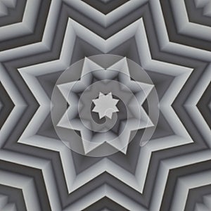 Abstract background of pattern of a kaleidoscope. Black, white and grey lines background fractal mandala. abstract kaleidoscopic a