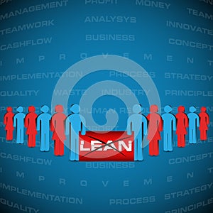 Abstract background with people manifested against lean strategy