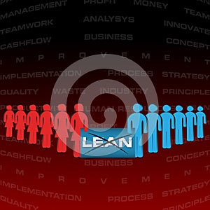 Abstract background with people manifested against lean strategy