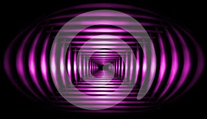Abstract background with a perspective of purple glowing lines o