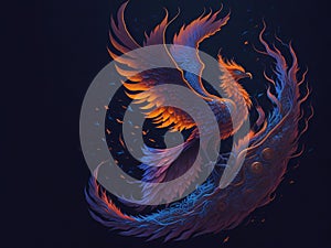 Abstract background with the phoenix bird.