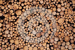 Abstract background picture made from logs stacked on each other.