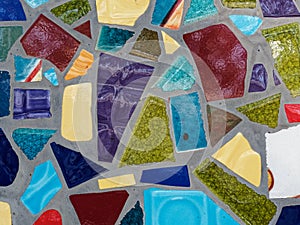 The abstract background of pieces of broken tiles.