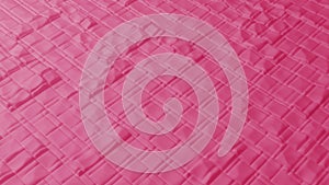 Abstract background with pink grid smooth squares. Cell structure surface. Minimal beveled squares grid pattern. Modern background