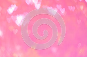 Abstract background pink heart bokeh