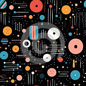 Abstract background of planets, comets and disks. An element of design design. Generated by AI