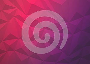 Abstract background of polygons on pink and purple background.