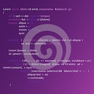 Abstract background with program code. Programming and coding technology background.