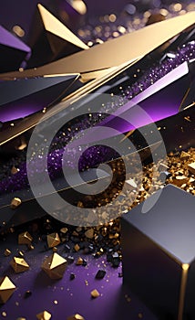 Abstract background with purple crystals