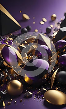 Abstract background with purple crystals