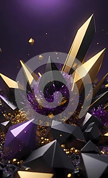 Abstract background with purple crystals