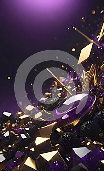 Abstract background with purple crystals