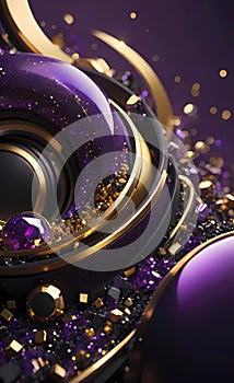 Abstract background with purple crystals