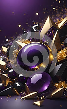 Abstract background with purple crystals