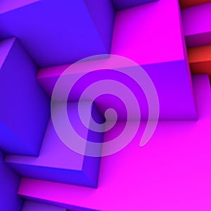 Abstract background with purple gradient overlapping cubes