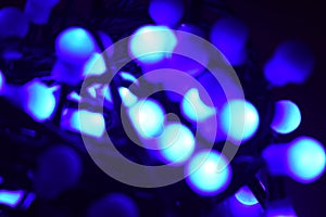 Abstract background of purple neon lights. Blurry