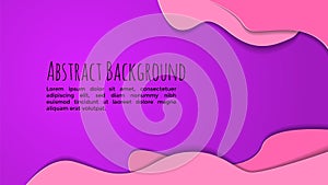 Abstract background purple and pink paper cut liquid feminim