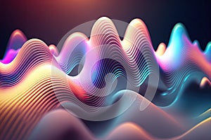 Abstract background with purple and pink waves. Sound waves. Generative AI