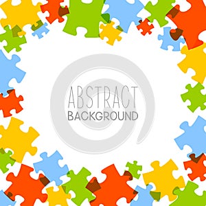 Abstract background with puzzle frame