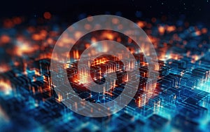 Abstract background of quantum computing system and high speed global data transfer