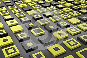 Abstract background of ractangle shape. 3D background design. 3D rendering