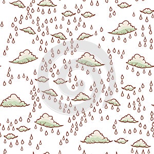 Abstract background with rain and cloud