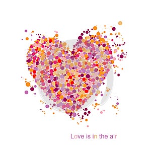 Background of rainbow dots in the shape of heart