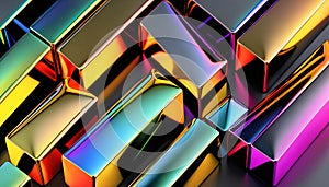 Abstract background from a rainbow flow of liquid metal, background for design,