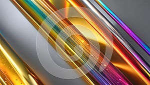 Abstract background from a rainbow flow of liquid metal, background for design,