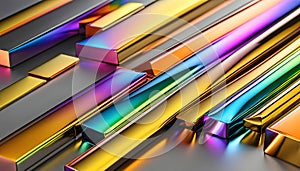 Abstract background from a rainbow flow of liquid metal, background for design,