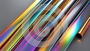 Abstract background from a rainbow flow of liquid metal, background for design,