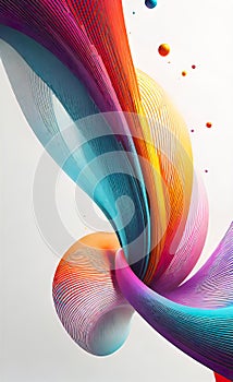 Abstract background of rainbow smooth lines and waves on a white background, background for smartphone,