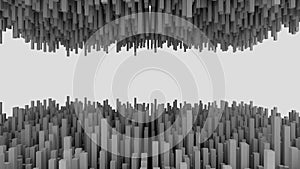 background of random black cube block wave pattern, 3D illustration rendering