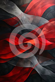 abstract background with red and black drapery on a black background