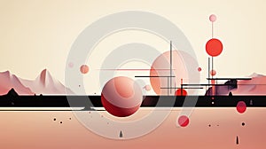 abstract background with red and black spheres