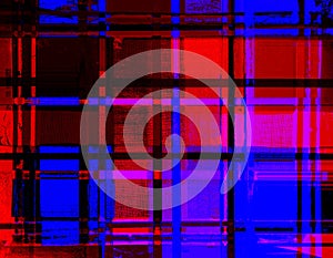 Abstract background in red and blue, with a spectacular rhythm and inserts