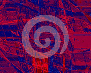 Abstract background in red and blue, with a spectacular rhythm and inserts