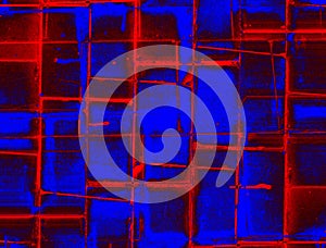 Abstract background in red and blue, with a spectacular rhythm and inserts