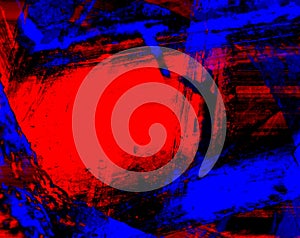 Abstract background in red and blue, with a spectacular rhythm and inserts