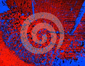 Abstract background in red and blue, with a spectacular rhythm and inserts