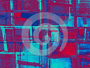 Abstract background in red and blue, with a spectacular rhythm and inserts