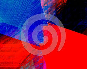 Abstract background in red and blue, with a spectacular rhythm and inserts