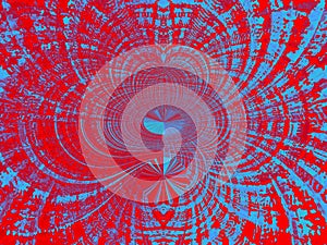 Abstract background in red and blue, with a spectacular rhythm and inserts.