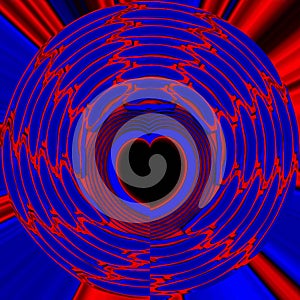 Abstract background in red and blue, with a spectacular rhythm and inserts