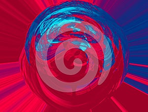 Abstract background in red and blue, with a spectacular rhythm and inserts