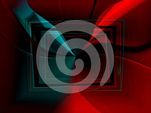 Abstract background in red and blue, with a spectacular rhythm and inserts