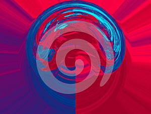 Abstract background in red and blue, with a spectacular rhythm and inserts