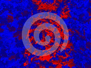 Abstract background in red and blue, with a spectacular rhythm and inserts