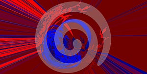 Abstract background in red and blue, with a spectacular rhythm and inserts