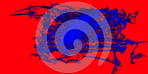 Abstract background in red and blue, with a spectacular rhythm and inserts